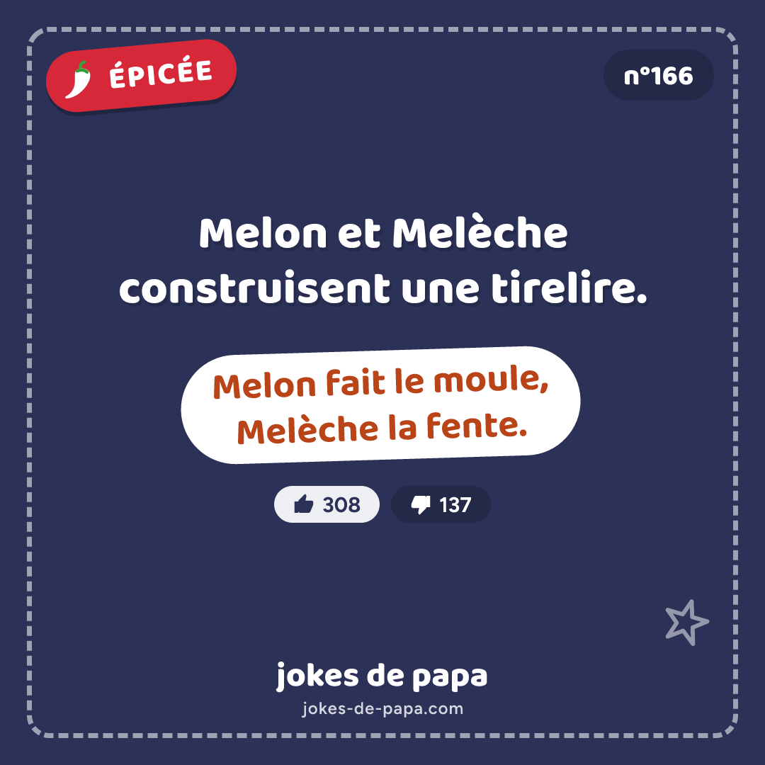 Blague n°166 en image : Melon et Melèche construisent une tirelire. Melon fait le moule, Melèche la fente.