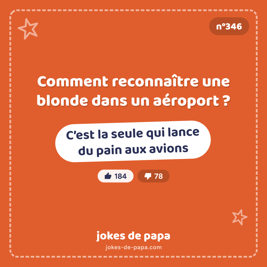 Blague n°346 en image : Comment reconnaître une blonde dans un aéroport ? C’est la seule qui lance du pain aux avions
