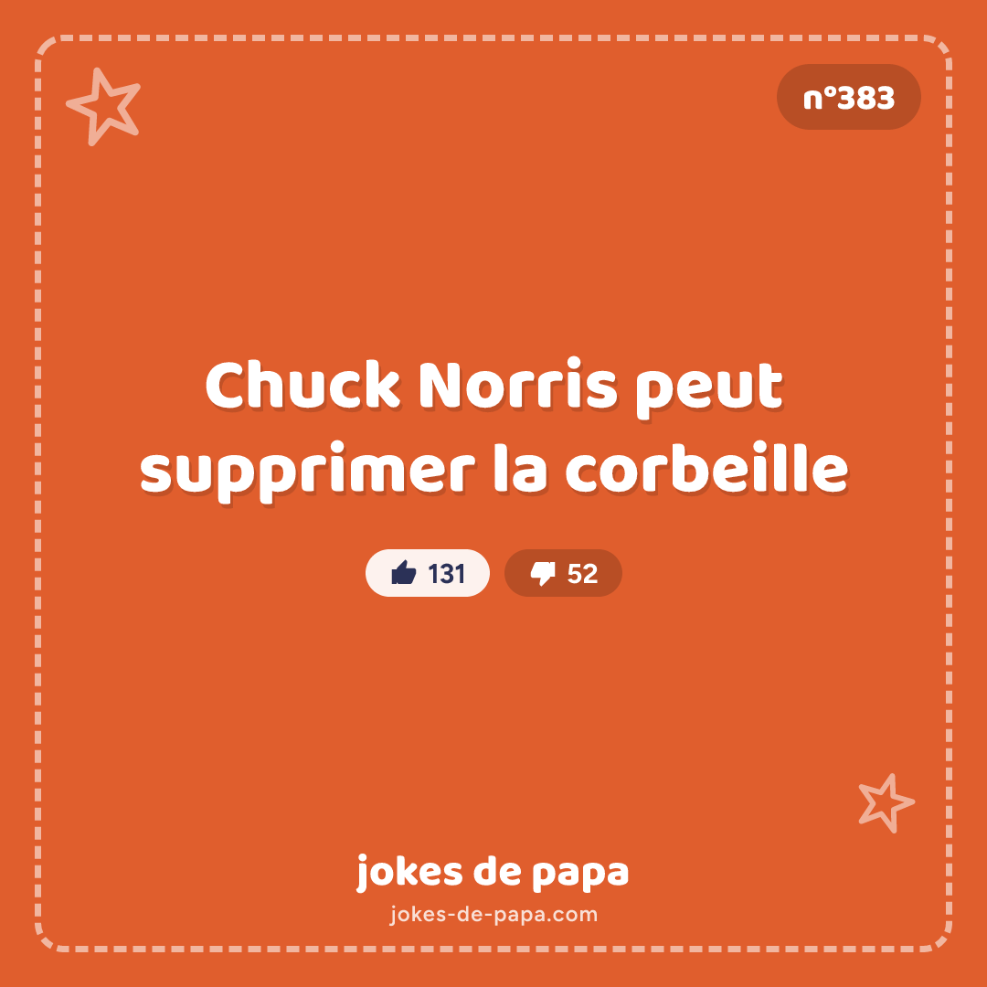 Blague n°383 en image : Chuck Norris peut supprimer la corbeille