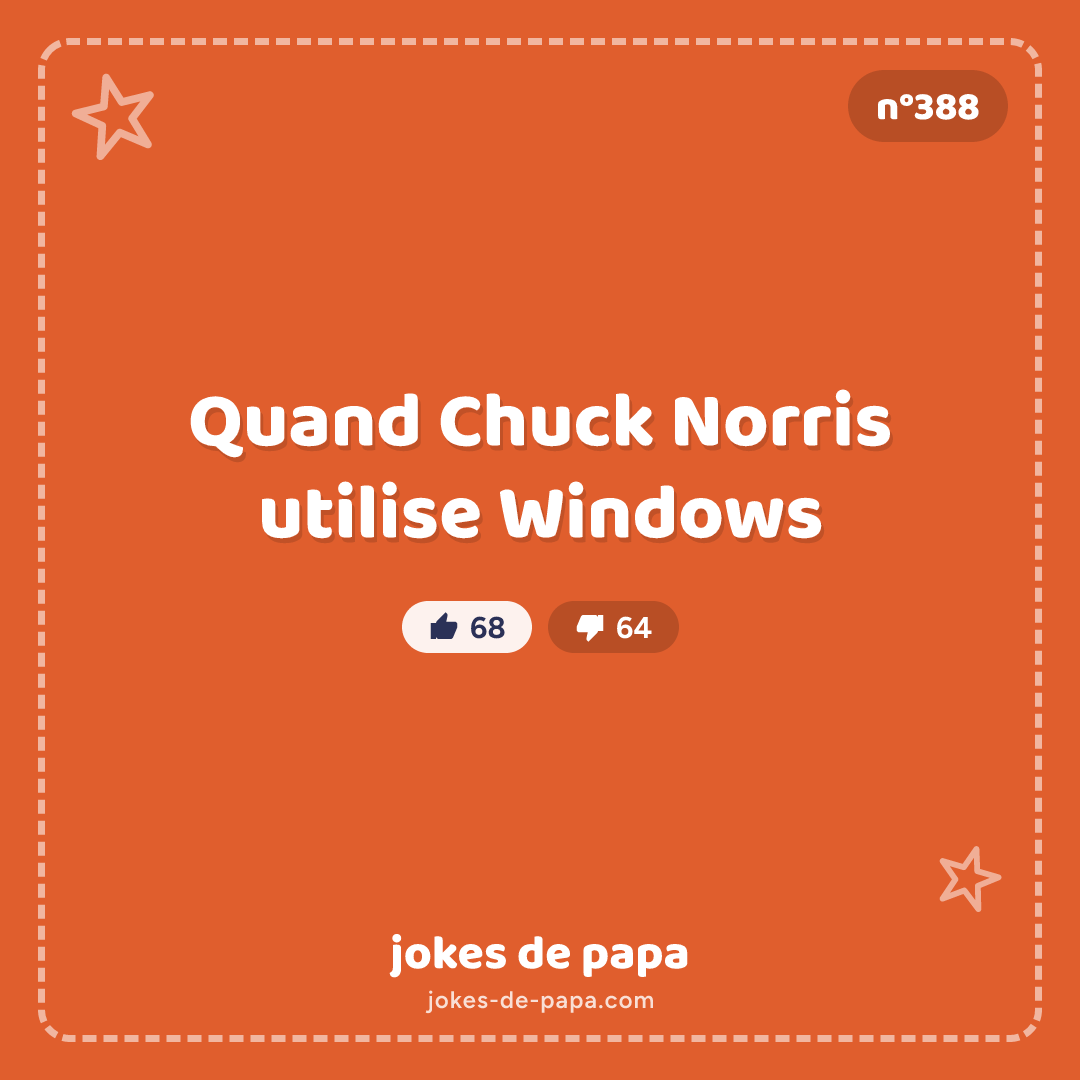 Blague n°388 en image : Quand Chuck Norris utilise Windows