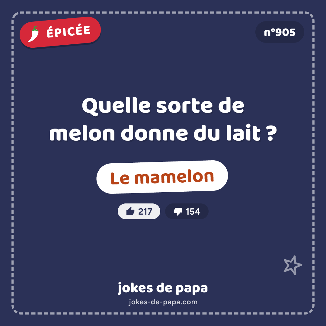 Blague n°905 en image : Quelle sorte de melon donne du lait ? Le mamelon