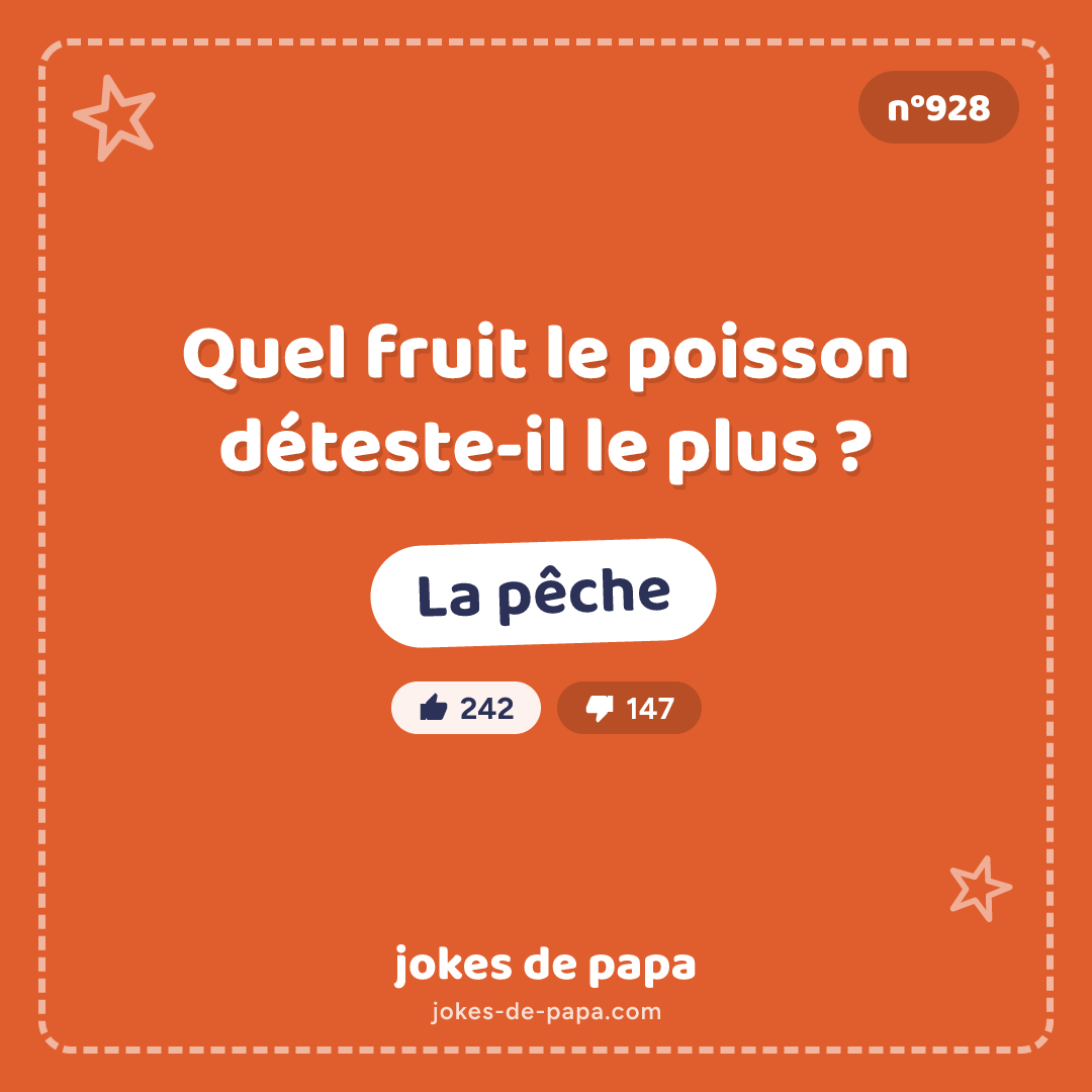 Blague n°928 en image : Quel fruit le poisson déteste-il le plus ? La pêche