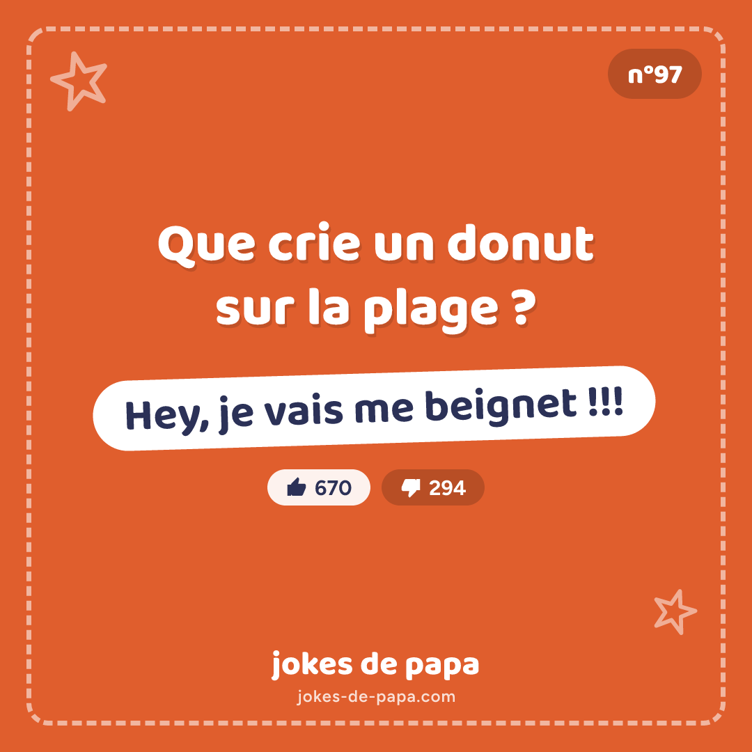 Blague n°97 en image : Que crie un donut sur la plage ? Hey, je vais me beignet !!!