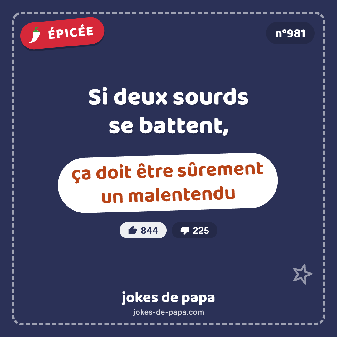 Blague n°981 en image : Si deux sourds se battent, ça doit être sûrement un malentendu